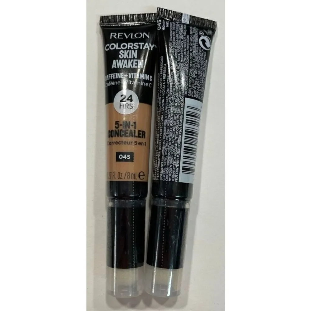 2 Revlon Colorstay Skin Awaken Caffeine Vitamin C 5in1 Concealer 045 Honey